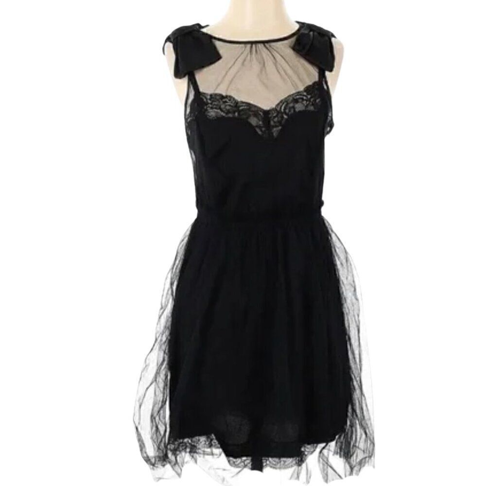 NWT Rodarte Womens Little Black Cocktail Tulle Dress